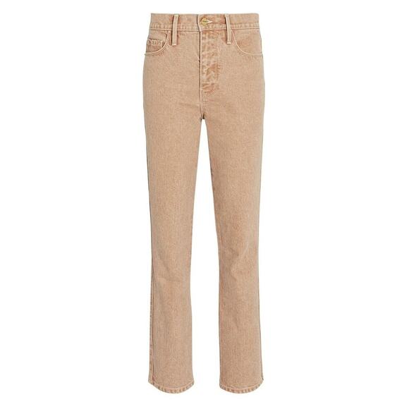 FRAME Le Sylvie Slender Straight-Leg Beige Wash High Rise Jeans Women Sz 30 - Picture 10 of 16
